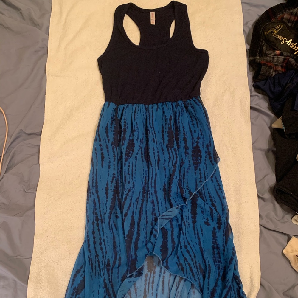 Blue high-low dress